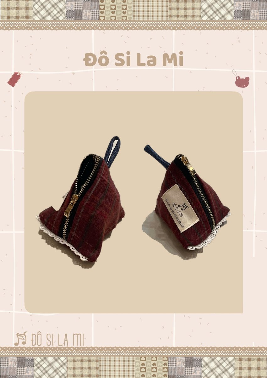 Ví Mini Vải Caro Đỏ
